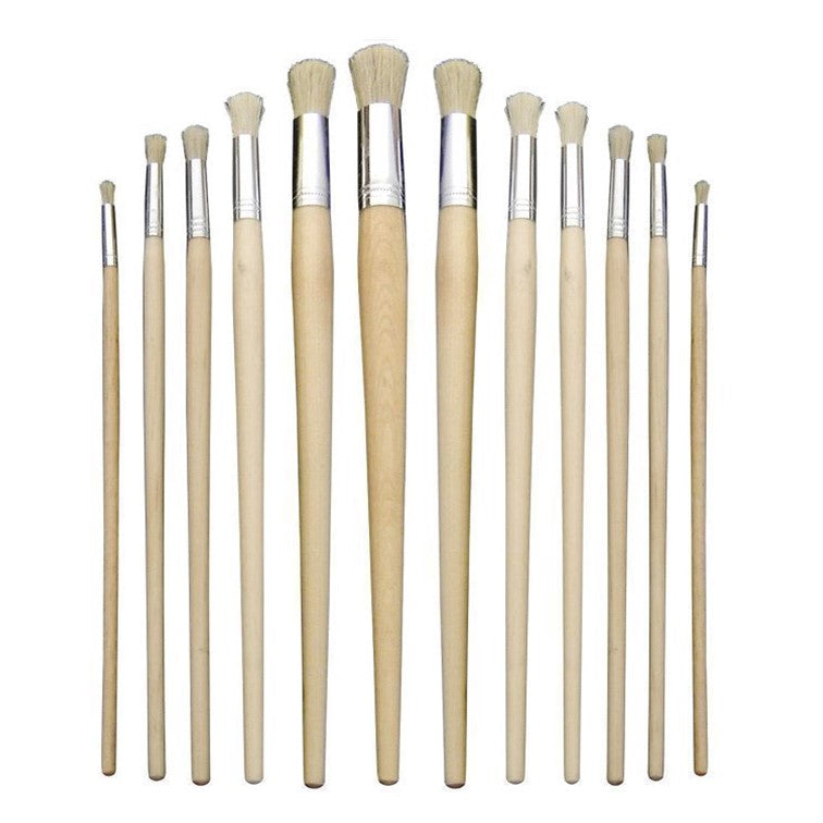 Art Board Round Hog Hair Brush Set 12pc