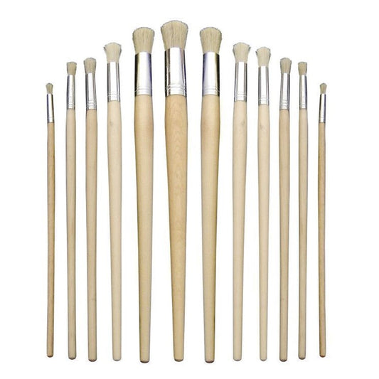Art Board Round Hog Hair Brush Set 12pc