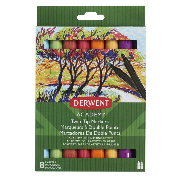 Derwent Academy Twin-Tip Markers 8pc
