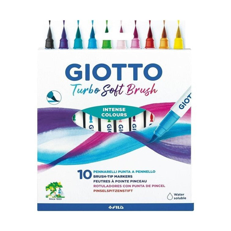 Giotto Turbo Soft Brush Tip Markers (10 Pack)