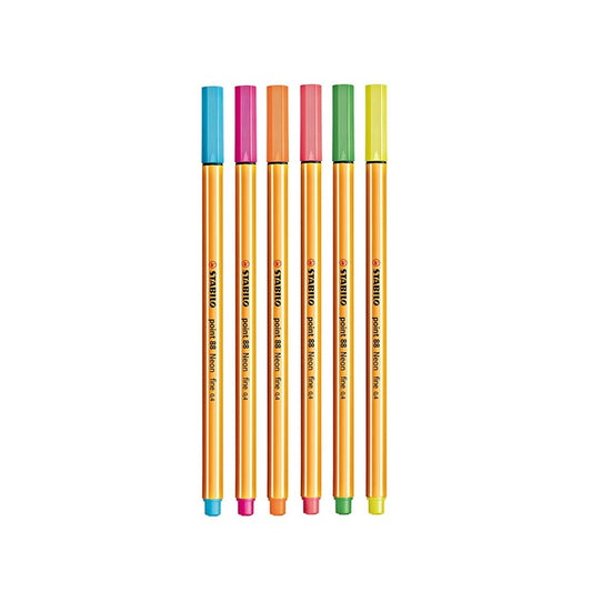 Stabilo Fineliner Neon Colours 6pc Wallet