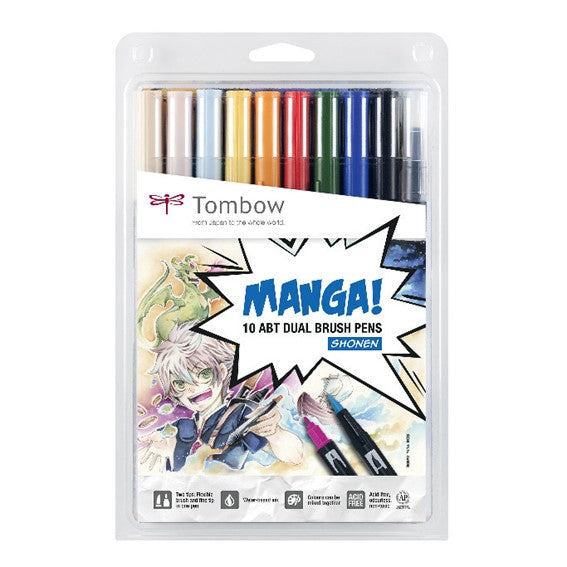 Tombow MANGA brush pen set 10pc