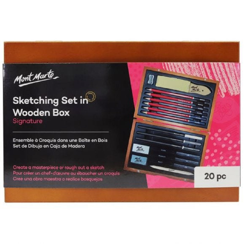 Sketching Set in Wooden Box 21pc