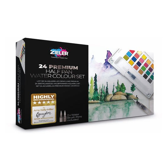 Zieler Half Pan Watercolour Set 24pc