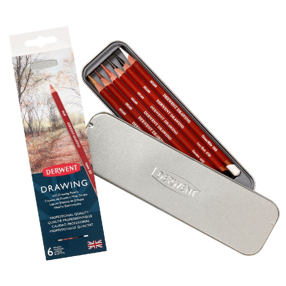 DERWENT Drawing Pencils tin 6