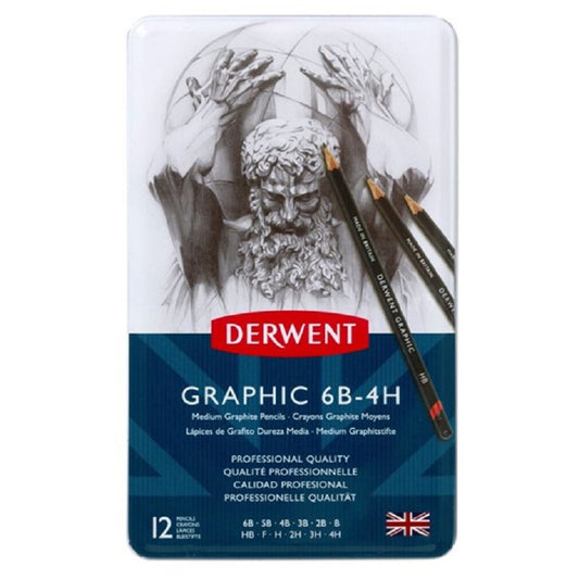 DERWENT Graphic Pencil medium 12'S 6B-4H