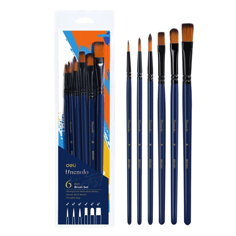 Deli Finenolo Brush Set-watercolour 6 Pcs