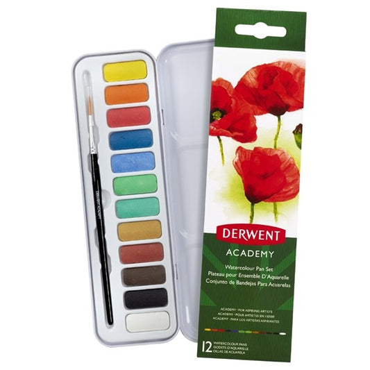 DERWENT ACADEMY WATERCOLOUR PAINT PAN SET