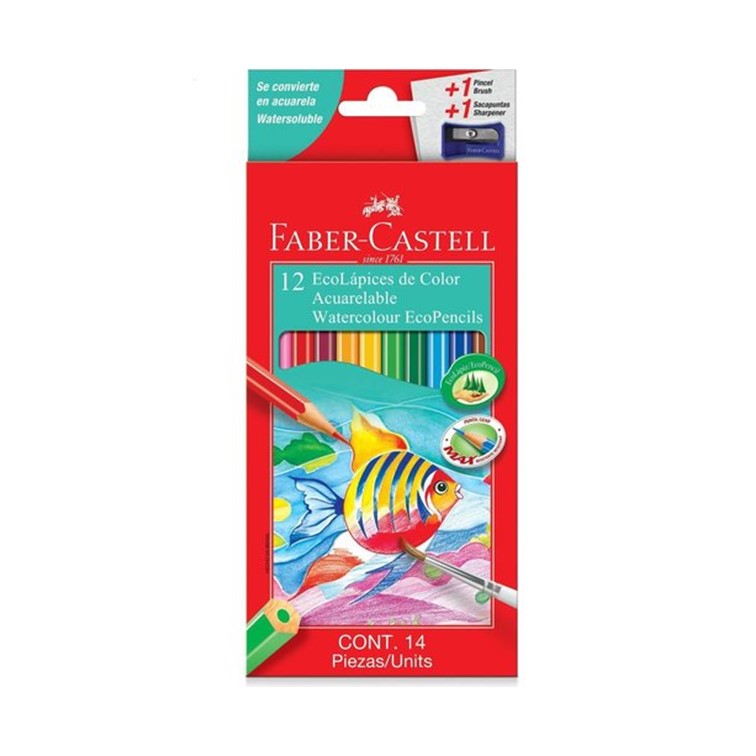 Faber-Castell Aquarelle Colour EcoPencils (12 Pack)