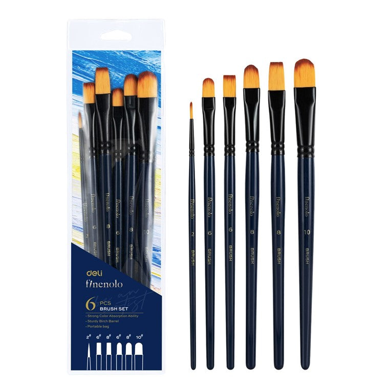 Deli Finenolo Brush Set-Acrylic 6 Pcs