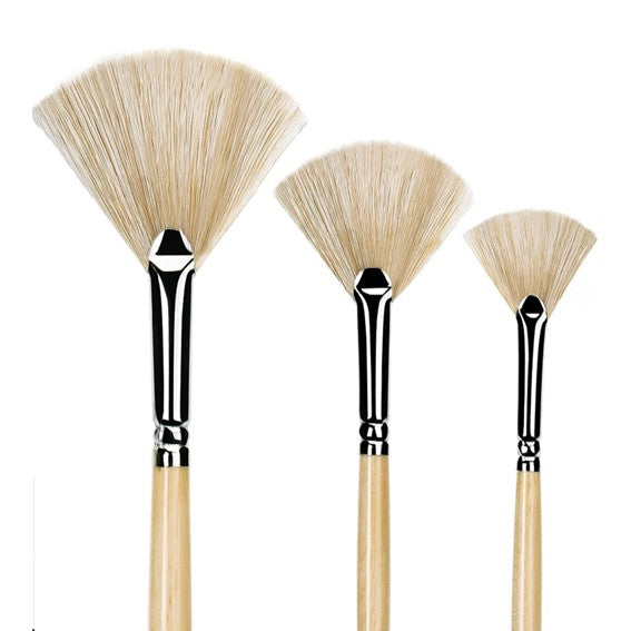 HOG HAIR bristle fan brushes