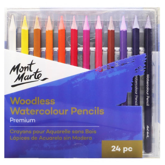 Mont Marte Premium Woodless Watercolour Pencils 24pc