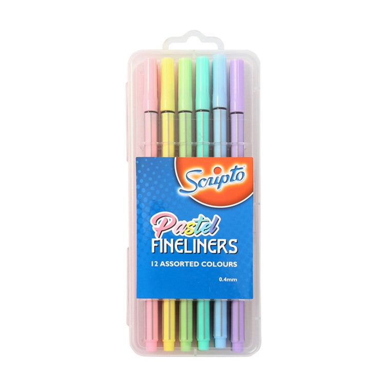 SCRIPTO Fineliner 12’s – Pastel Colours