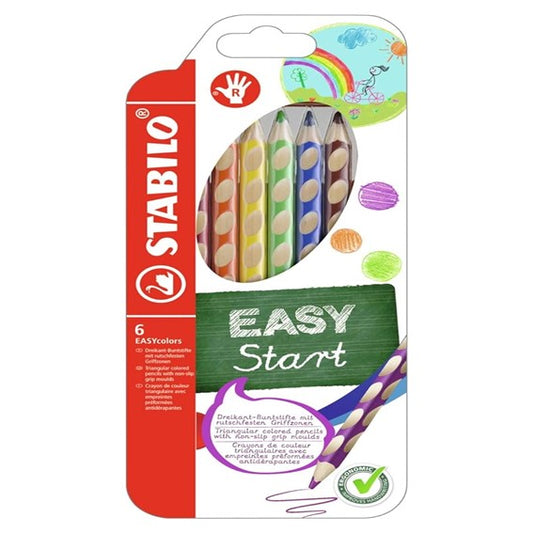 Stabilo Easy Grip Right Handed Colour Pencils, Set 6