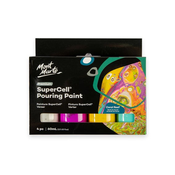 SuperCell Pouring Paint Set-4pc 60ml
